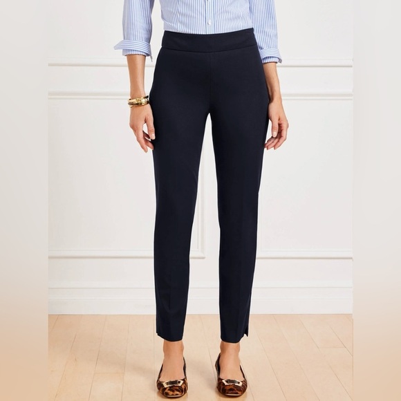 NWT Talbots High Rise Chatham Ankle Pants Slim Leg Stretch Indigo Blue Size 12 - Picture 1 of 7